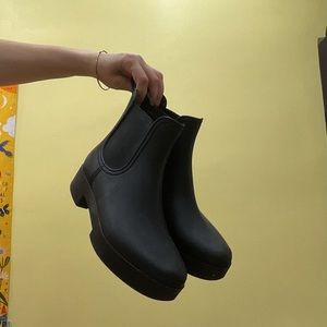 Platform Black Spring Chelsea Rainboot